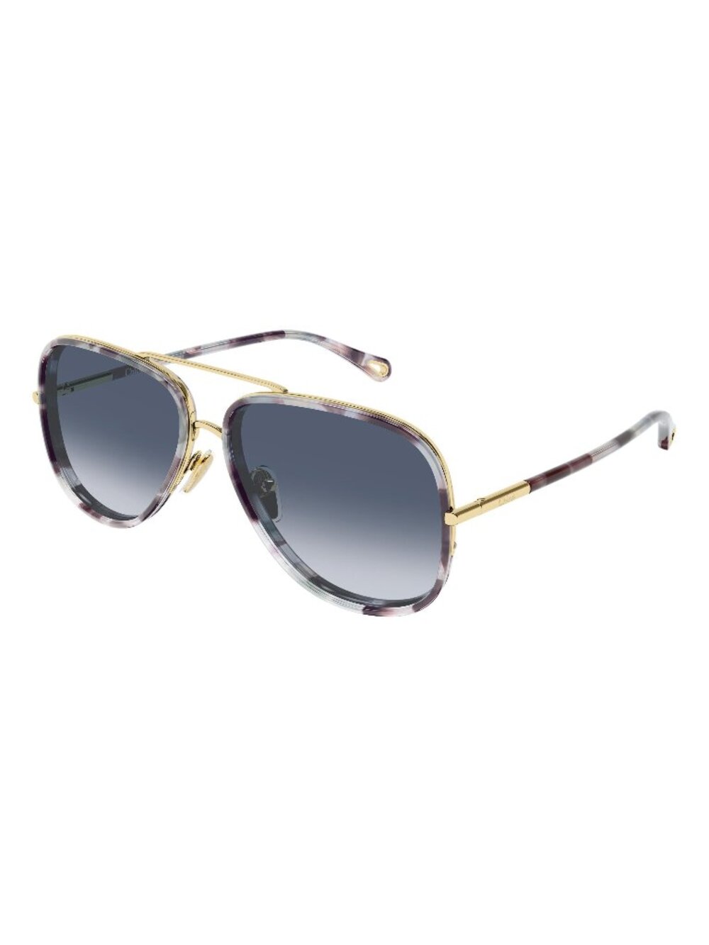 New Chloé Women's Sunglasses Gold Blue Lens Metal Frame CH0382S 001 60